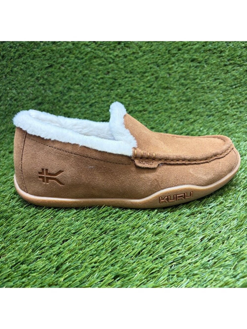 Kuru Loft Womens Size 10 Brown White Casual Walking Moccasin Slippers Shoes